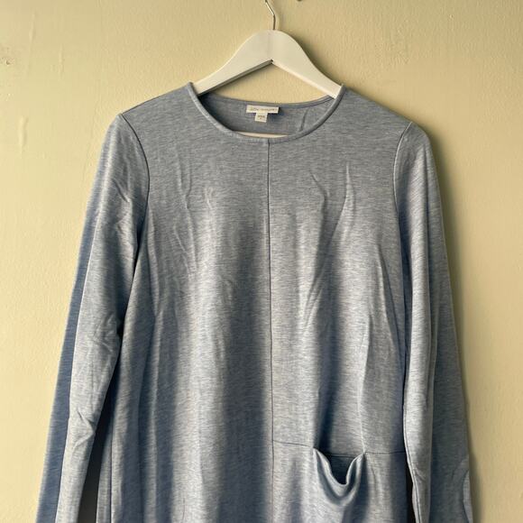 J. Jill Light Blue Luxe Tencel Crewneck Long Sleeve Knit Dress with Pockets - S - Picture 5 of 10